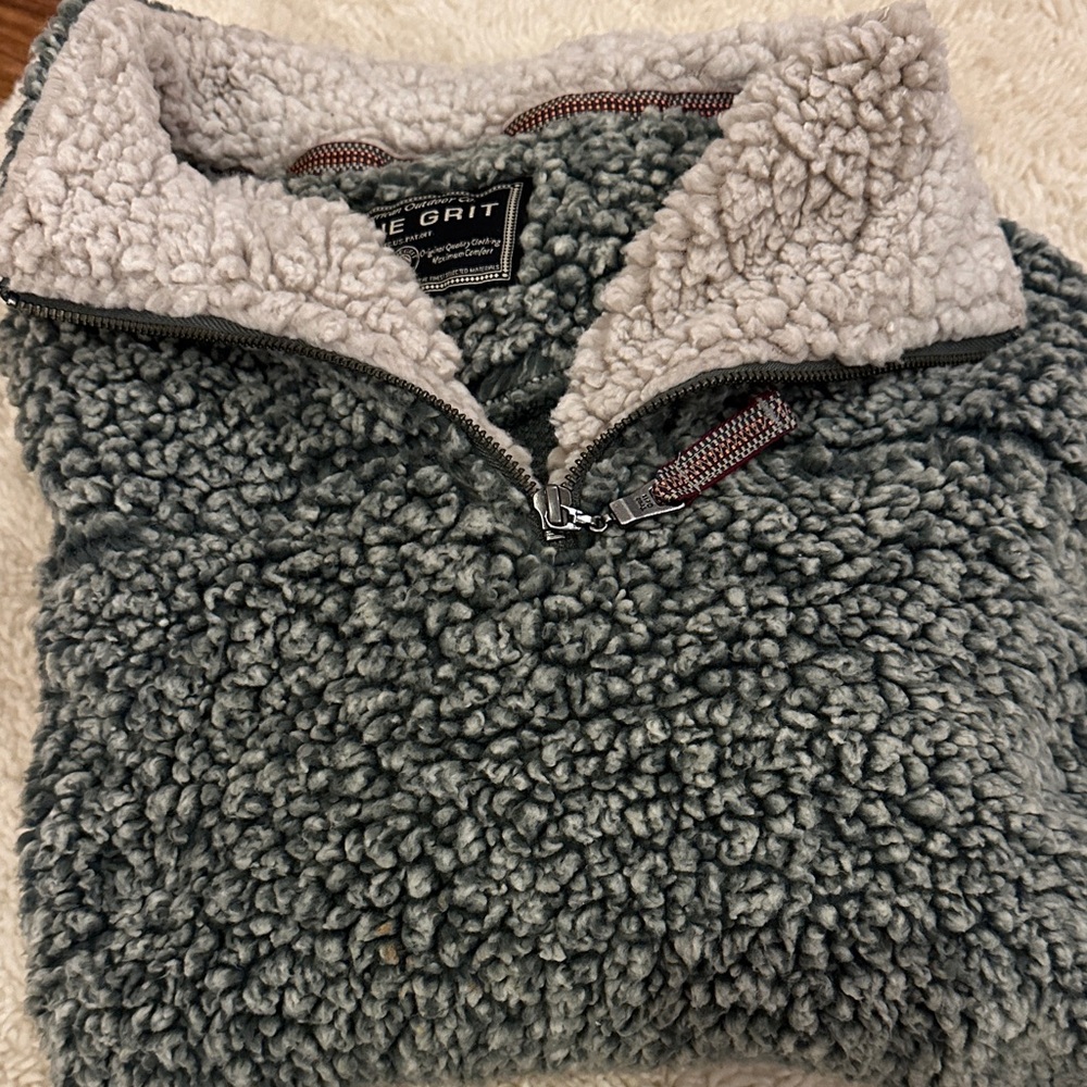 True Grit Men's Charcoal Sherpa Zip-Up Sweater